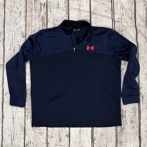 Under Armour Blue Athletic Sports Pullover 1/4 Zip Up Jacket Sweatshirt